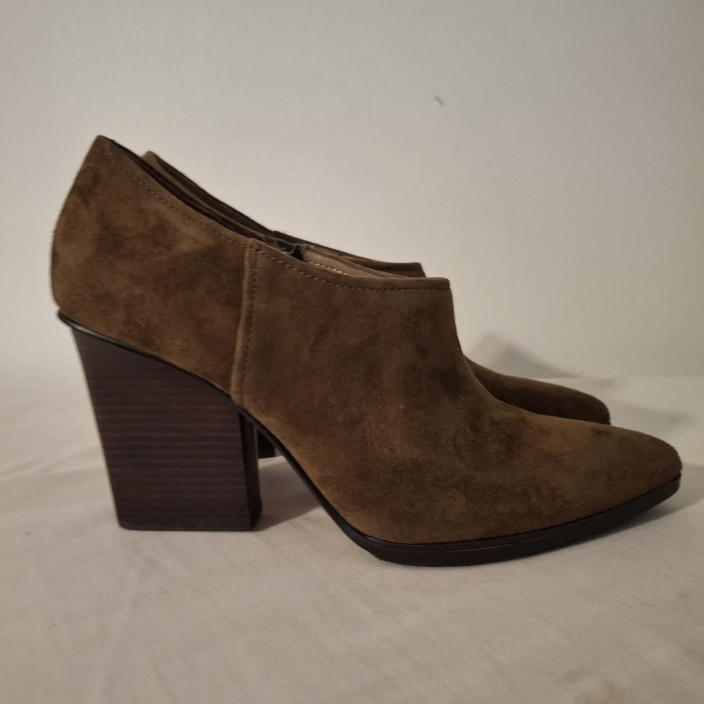 Donald Pliner Women's Olive Suede Booties With 3-inch Block Heels